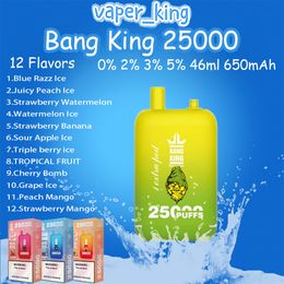 100% original Bang King 25000 Puff E Cigarrillos Mole Bobina 23+23ml Pod 650mAh Batería 0% 2% 3% 5% 12 Sabors Puffs 25k Vape Pen