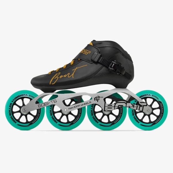 100% d'origine Bont Bnt Speed Inline Skates 2pt HEATMoldable Carbonfiber Boot 4 * 90 / 100/110mm 6061 Patines de rouleau à rouleaux élevés