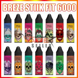 100% Originele Breze Stiik Fit 6000 Rookwolken 15 ml Fles Vorm Oplaadbare 650 mah Pen Wegwerp Vape Pen Pod