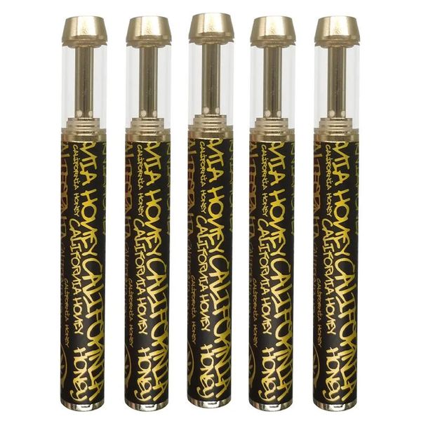 100% d'origine California Honey Cigarettes électroniques jetables 400mAh Batterie rechargeable Capacité de 1 ml Atomiseurs à bobine en céramique dorée Cartouches d'huile épaisses