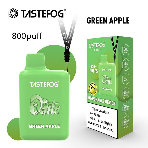 100% original Tastefog Qute vape desechable 2% NC 800 puff cigarrillo electrónico vaporizador Kit precio al por mayor