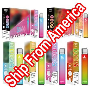 Cigarrillo electrónico 100% original Poco Enorme Vape desechable Precargado 15 ml Pod 5000 Puffs 950 mah Bobina de malla vaporizadores desechables recargables enviados desde el almacén de Estados Unidos