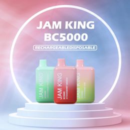 100% original Jam King Vapes BC5000 puff 5000 vape desechable 13 ml vapes precargados desechables Sabor de fábrica de China Personalizado 650 mAh recargable vs Puff 10k