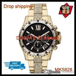 100% ORIGINAL JAPAN MOUVEMENT DROP Magnifique Everest Gunmetal Diamond Glitz Watch MK5828 MK5829 MK5875292n