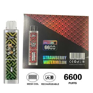 100% Originele JEC Crystal bar 6600 trekjes Wegwerp Vapes Pen E Sigaret 0% 2% 5% Vaporizer Opladen Mesh Coil Vapor Box Bladerdeegstaven bladerdeeg 6.6k VS Crystal 4000 SKY