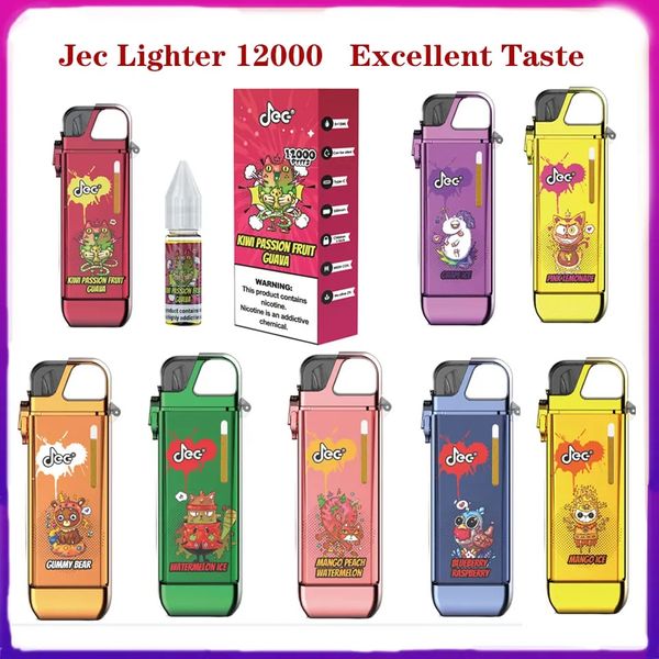 100% original Jec Briquet 12000 12k bouffée jetable Bar E cigarettes Dispositif de vapeur 550mAh Batterie 20 ml Capacité préremplie Vs Bang Randm Vapme elfworld Dispositif EU UK AU