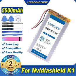 100% d'origine Losoncoer 5500mAh pour tablette PC Nvidia Shield Tablet 23 LTE NvidiaShield K1 Batterie 8 '' Tablette