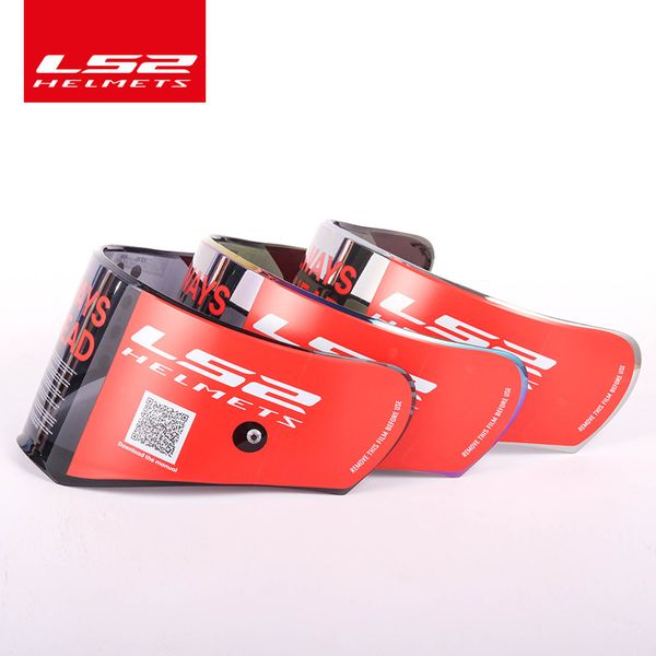 100% Original LS2 FF390 Breaker casco de motocicleta lente de espejo cromado humo colorido visor plateado con agujeros antiniebla