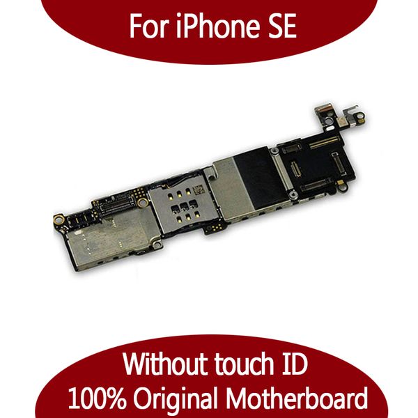 Placa base 100% original para iPhone SE / 5SE Placa base sin Touch ID Sin huella digital con chips completos Placa lógica IOS Buen funcionamiento