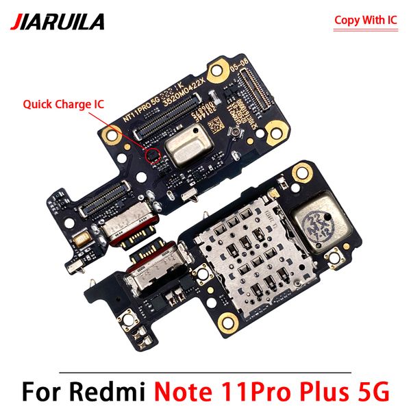 100% original NUEVO para Xiaomi Redmi Note 11 Pro Plus Plus 5G Mic Mic Mic Mic Micrófono Cable de conector de muelle Cable flexible