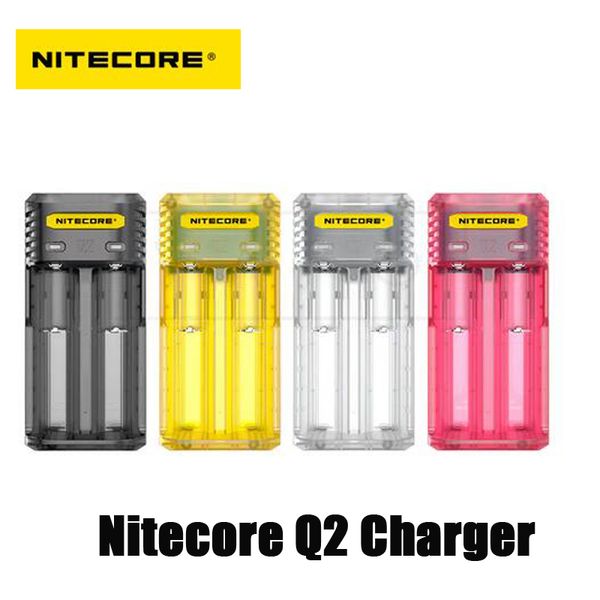 Chargeur 100% d'origine Nitecore Q2 2A Digicharger Rapide Intelligent Dual 2 Bay Slots Charge pour IMR 18650 18350 26650 16340 20700 Batterie Li-ion VS UI2 UM2 D2 SC2 I2