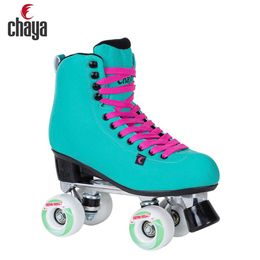 100% d'origine PowerSlide Chaya Quad Skates Professional Double Roule Base Boot Boot Base 4 roues Chaussures de patine Patines