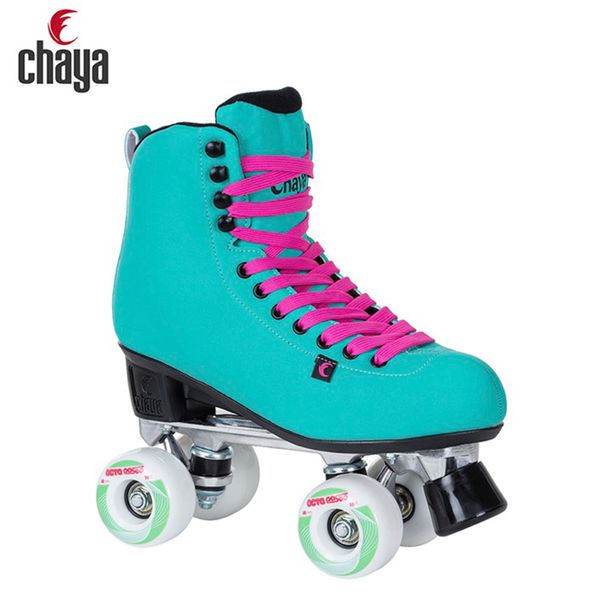 100% original Powerslide Chaya Quad Skates Profesional Patinetes de doble rodillo Boot Base 4 Ruedas Patinas de patinaje