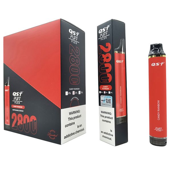 100% original QST Puff Flex 2800 Puffs 850 mah Dispositivo de batería Vape Pen con código de seguridad 8 ml desechable EE. UU. Almacén de la UE