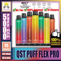 100% original QST Puff Flex Pro 5000 5K Puff 5000 5K Recargable E Cigarrillo Tipo C Pen de vape desechable de 500 mAh Batería de 500 mAh Vs FilEX MAX 5000