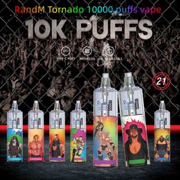 100% Original RandM Tornado 10000 Puffs Jetable E cigarettes système de presse Mesh Coil RGB light Glowing Vape Pen Kit13