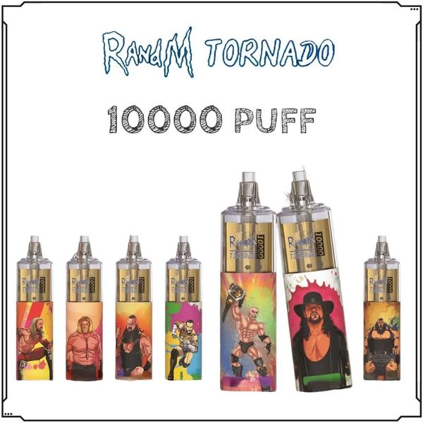 100% original Randm Tornado 10k Vape jetable 10000 Puff e cigarette 24 saveurs 0% 2% 3% 5% 20 ml Bobine de maille préremplie 850 mAh Batterie rechargeable vs 7000 9000 9k 7k 12k