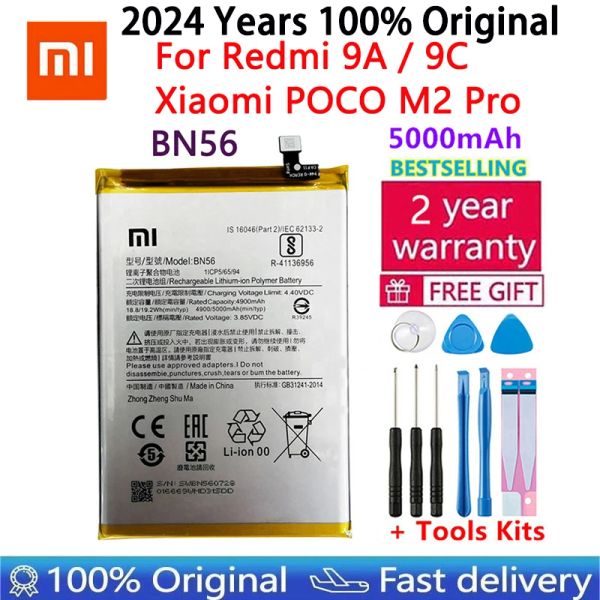 Batterie de remplacement d'origine 100% BM4E BN56 BN62 pour Xiaomi Mi Redmi Note 9 9T 9A 9C POCOPHONE POCO F1 POCO M2 Pro M3 Batteries