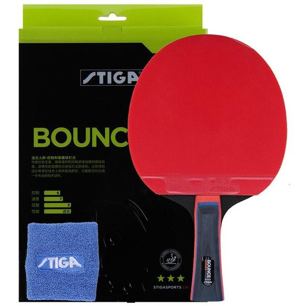 100% original Stiga PRO BOUNCE 3 estrellas Raqueta de tenis de mesa Ping Pong Granos en raquetas ofensivas T191026206F