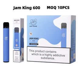 100% Originele Vapes Wegwerp Puff 600 Jam King Elektronische Sigarettensmaak 2ml Voorgevulde 550mAh Batterij Vapers puffbar vs crystal vape pen razz bar