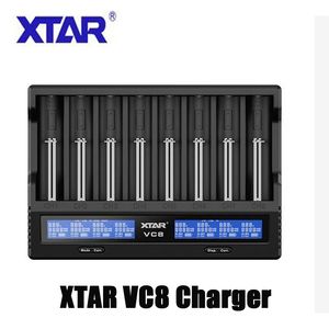 100% d'origine XTAR VC8 Chargeur de batterie intelligent universel intelligent Batteries au lithium 8 emplacements USB Type C QC3.0 Charge rapide pour Li-ion Ni-MH Ni-Cd 18650 21700 20700 Plus