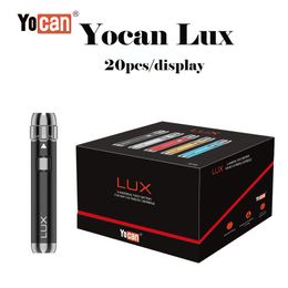 100% original Yocan Lux mod Vaporisateur Vaporisateur Vape et kit de cigarette avec un stylo de pile préchauffé de 400 mAh Fit 510 Atomisateur à fil