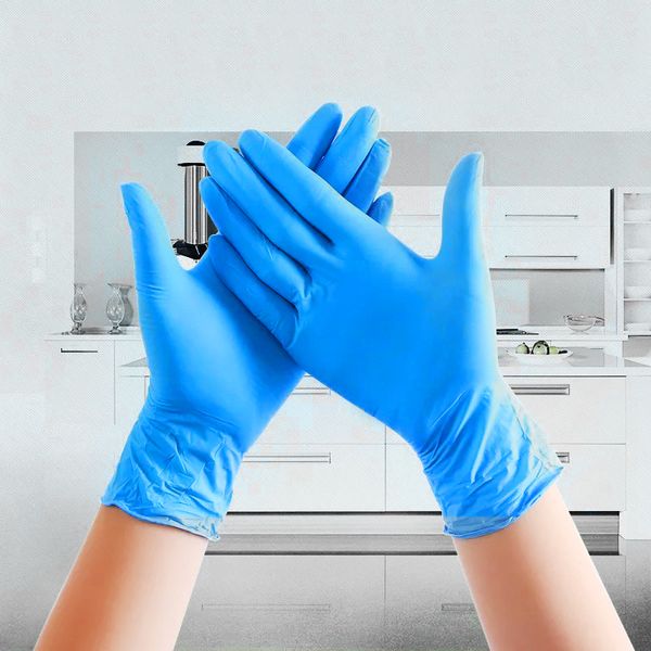 100 paires 24 12 5 gants en caoutchouc jetables gants bleus latex Nitrile mince anti-dérapant latex fournitures de nettoyage ménager M271I
