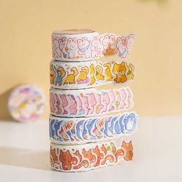 100 pc's/1 rol Washi Paper Kawaii Cartoon Animal Washi Maskeerbanden voor scrapbooking Diy Crafts Materiaal Decoratie