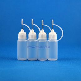 Botella cuentagotas de plástico LDPE de alta calidad, 100 Uds., 10 ML, con tapa de punta de aguja de Metal para e-cig, botellas comprimibles de Vapor, laboratorial3017