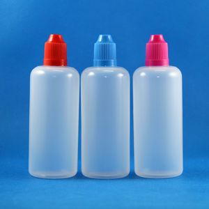 Flacons compte-gouttes en plastique de 100 ml, avec bouchons de sécurité à l'épreuve des enfants, embouts supérieurs séparables, LDPE pour sous-paquet de flux de jus liquide de 100 ml, 100 pièces