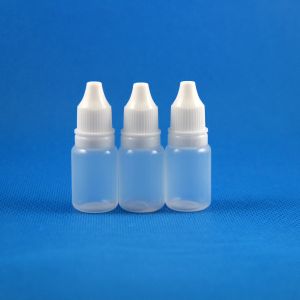 100 piezas 10 ml (1/3 oz) Botellas cuentagotas de plástico Tapas a prueba de manipulaciones Consejos Seguro LDPE E Vapor Cig Liquid 10 ml Moda