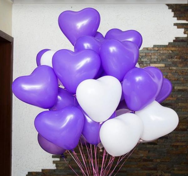 100 Uds. Globo de látex Heartshap de 12 pulgadas bolas de aire decoración para fiesta de boda inflable globos flotantes para fiesta de cumpleaños para niños 8919102