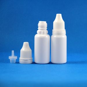 Flacons compte-gouttes en plastique blanc de 15ML, avec pointes longues et fines, bouchons de preuve inviolables, pour stocker les liquides en HDPE, 100 ensembles/lot, 15 ML