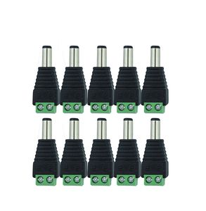 100 Uds 12V 2,1x5,5mm CC enchufe macho adaptador conector enchufe para CCTV luz LED de un solo color