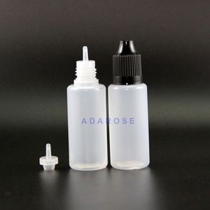 100 Uds. Botellas cuentagotas de plástico de 15ML con tapas seguras a prueba de niños puntas botella exprimible de Vapor tetina larga