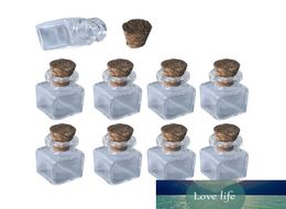 100 pcs 1 ml mini-bouteilles carrées bouteilles en verre avec bouchons diy bricolage carré mini pots art pots cadeaux