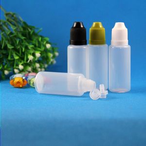 100 Pcs 20 ml (2/3 oz) Flacons compte-gouttes en plastique Bouchons à l'épreuve des enfants Embouts LDPE pour E Vapor Cig Liquid Oecax