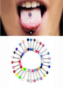 100 pièces 2020 plus récent Lot taille boule langue nombril mamelon haltères anneaux barres corps bijoux couleur mixte Piercing joli cadeau 6793616