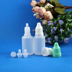 100 pcs 20 ml bouteilles de compte-gouttes en plastique preuve de preuve de preuve à aiguille longue