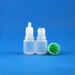 100 Pcs 5 ml (1/6 oz) Flacons compte-gouttes en plastique Bouchons inviolables Conseils LDPE Best E Vapor Cig Liquid Adowv