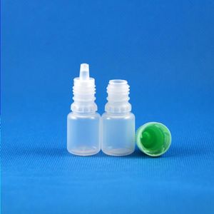 100 Pcs 5 ml (1/6 oz) Flacons compte-gouttes en plastique Bouchons inviolables Conseils LDPE Best E Vapor Cig Liquid Pdeko