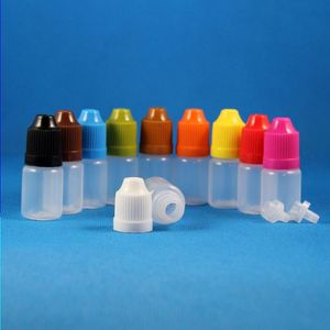 100 Stuks 5ml (1/6 oz) Plastic Druppelflesjes KIND Proof Caps Tips LDPE Voor E Vapor Cig Vloeistof 5 ml Lxdqj