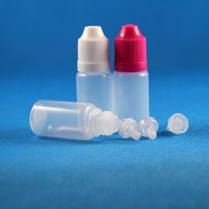 100 sets 8 ml (1/4 OZ) plastic druppelflesjes, samenknijpbaar met kinderveiligheidsdoppen, scheidbare druppelnippels, PE LDPE, bewaar subpakket vloeistoffen 8 ml