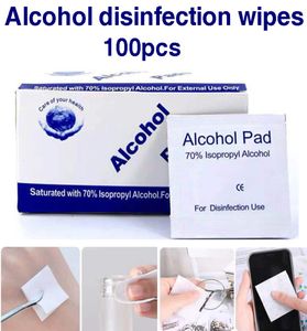 100 pcs alcool mouche humide de désinfection jetable tampon échange antiseptique des soins de nettoyage de la peau à main