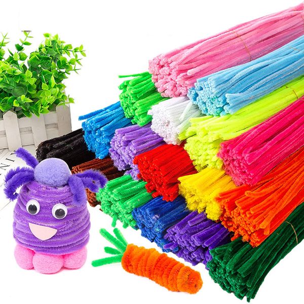 100 unids/bolsa de juguetes para niños, Tops de lana de colores, varillas giratorias, materiales encriptados hechos a mano para niños de jardín de infantes, juguete educativo DIY para hacer