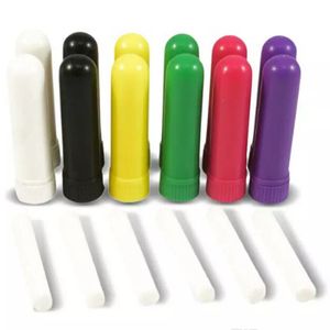 100 stks lege nasale inhalator sticks plastic lege aroma neusinhalatoren voor diy beste kwaliteit katoen wieken