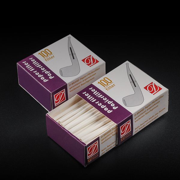 100 unids/caja 3mm filtro de papel para pipa de fumar cigarrillos filtros de pipa de tabaco herramientas para fumar accesorios de pipa venta directa de fábrica