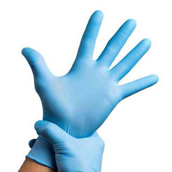 100 unids/caja guantes desechables azules para limpieza del hogar lavavajillas/cocina/trabajo/jardín Universal mano izquierda y derecha