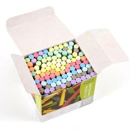 100 pièces/boîte craie multicolore blanche sans poussière propre support d'enseignement pour enseignant enfants conseil d'éducation à domicile craie fournitures scolaires 240307