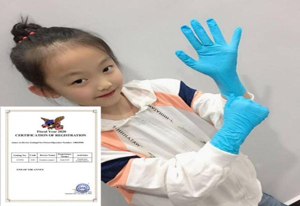 100 pcs enfants gants en nitrile jetable pour enfants alimentaires PVC Rélastique Protective Latex Mauvre